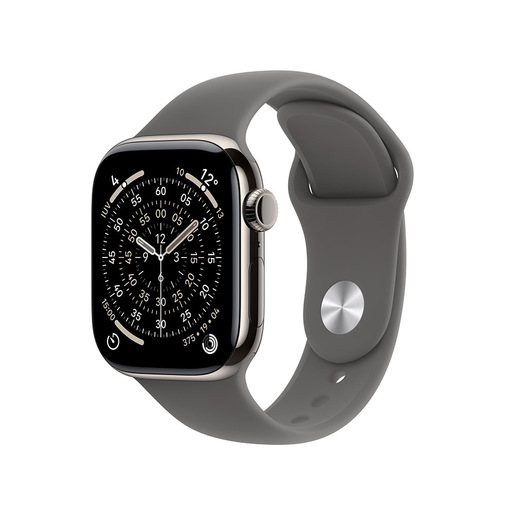 Image of Apple Watch Series 11 GPS + Cellular 42mm Cassa Titanio con Band Grigio Pietra - M/L