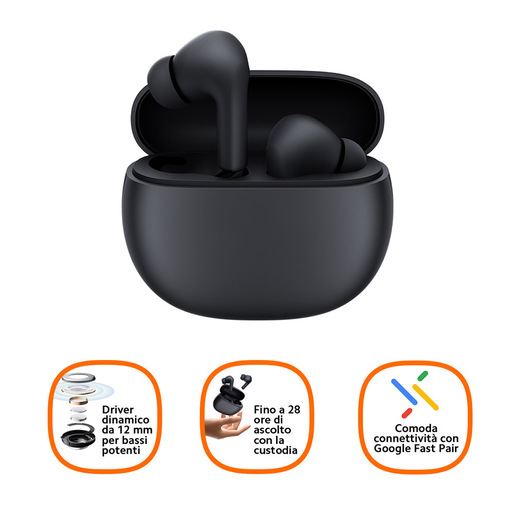 Image of Xiaomi Redmi Buds 4 Active Auricolare True Wireless Stereo (TWS) In-ear Musica e Chiamate Bluetooth Nero