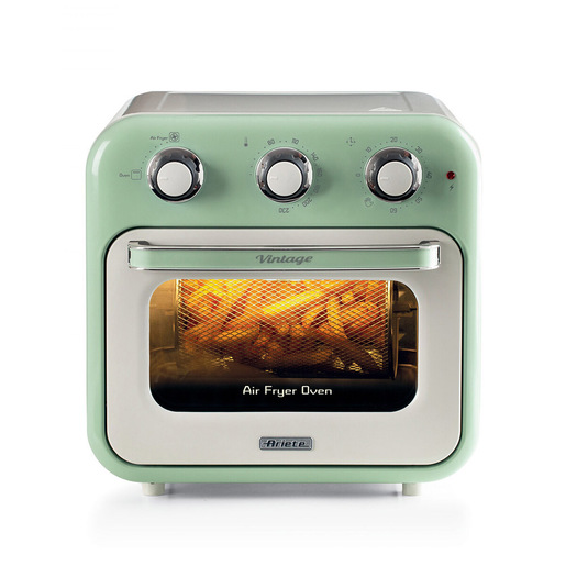 Image of Ariete 4632 Friggitrice ad aria e forno Vintage, 1400W, 2in1, Capacità 16L, Accessori inclusi, Timer 60 minuti, Doppio vetro, Verde