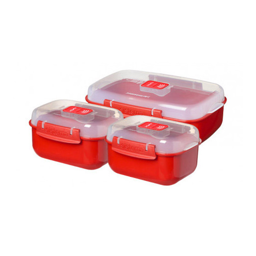 Image of Sistema Set 3 contenitori Microware Rosso