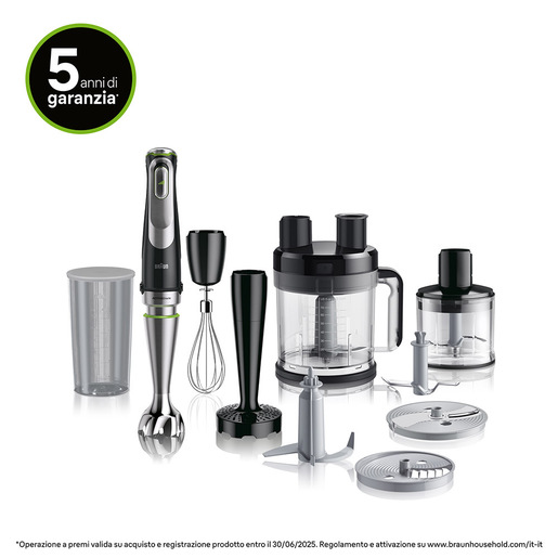 MultiQuick 9 MQ 9187XLI 0,6 L Frullatore ad immersione 1200 W Nero, Acciaio inox, Frullatore a immersione