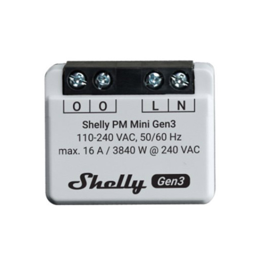 Image of Shelly PM Mini Gen3 interruttore elettrico Interruttore intelligente 1P Grigio