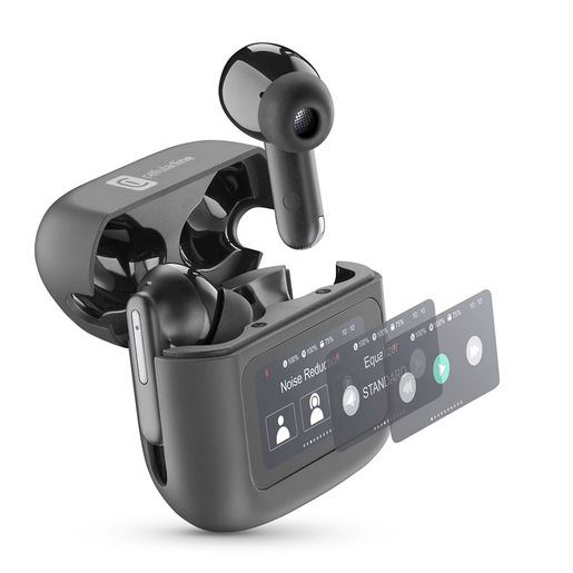 Cellularline Hush Auricolari Bluetooth con tecnologia ANC ed ENC, Touch Display ed Equalizzatore