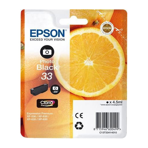 Image of Epson Oranges 33 PHBK cartuccia d'inchiostro 1 pz Originale Resa stand