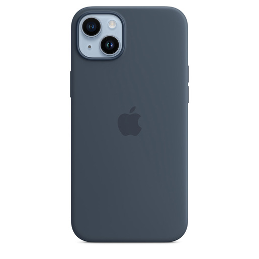Image of Apple Custodia MagSafe in silicone per iPhone 14 Plus - Blu tempesta