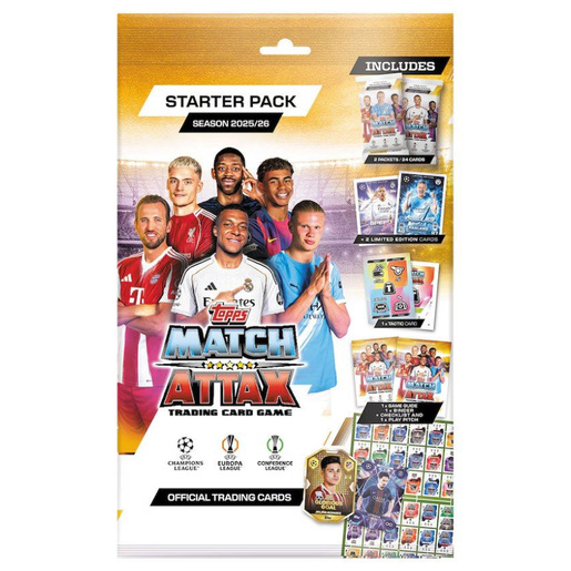 Image of Topps Album Mega Starter Pack Official 2025 Cards Champions, Europa League Match Attax