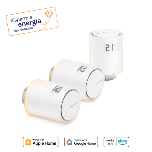 Image of Netatmo Set 3 Valvole Termostatiche Intelligenti Aggiuntive per il Termostato Intelligente e per il Kit di base per riscaldamento centralizzato