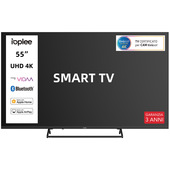 IOPLEE IOP55KVDA SMART TV 55″ UHD 4K, Sistema operativo VIDAA, Triplo tuner DVBT2/C/S2, Certificato TivuSAT, Piedistallo centrale in metallo, Dolby Audio, Parental Control