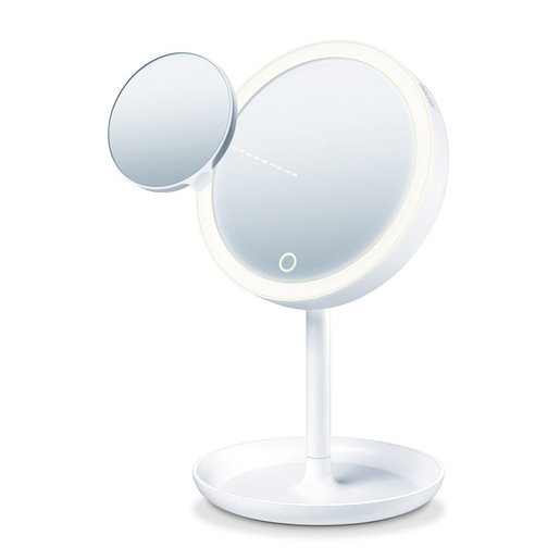 Image of Beurer BS 45 Specchio Cosmetico con Illuminazione LED Regolabile, Ingrandimento 5X e Base Porta Oggetti - 40 g