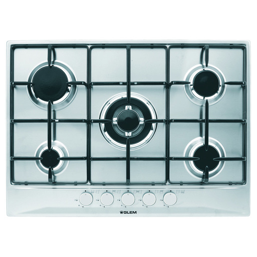 Image of Glem Gas GT755IX piano cottura Acciaio inossidabile Da incasso 70 cm 5 Fornello(i)