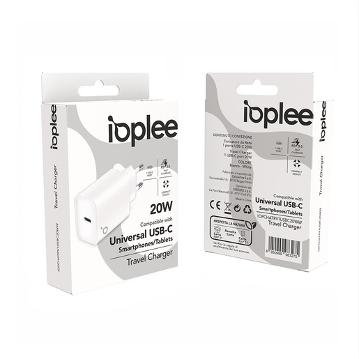 Image of IOPLEE Caricatore da Rete 1 porta USB-C 20W