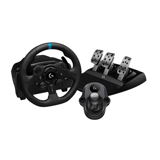 Logitech G Kit da corsa Logitech G923 SE: volante da corsa e pedali G923, TRUEFORCE, vera pelle + leva del cambio Driving Force - Per PS5, PS4, PC, Ma