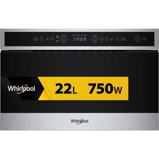 Whirlpool WMN4I4BX Microonde con grill, inox, Display digitale, Crisp, Jet defrost 22 Lt