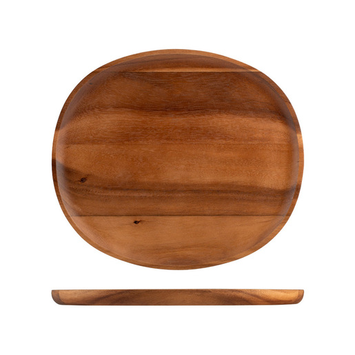 Image of H&H Lifestyle Piatto Acacia in legno forma ovale cm 29,5x33