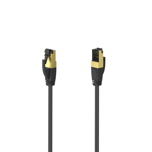 Image of Hama Cavo rete Patch 8p8c M (RJ 45)/8p8c M (RJ 45), CAT 8, STP, connettori dorati, 40 Gbit/s, 1,5 metri, nero