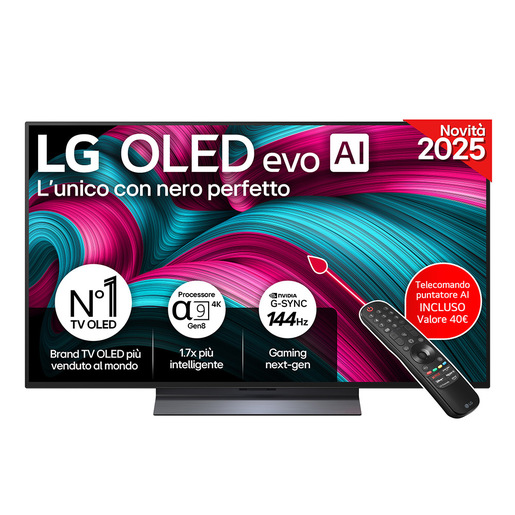 Image of LG OLED evo AI OLED48C55LA TV Serie C5 48'' 4K, ?9 Gen8, Dolby Vision, 40W, 4 HDMI, VRR 144Hz, Smart TV WebOS 25