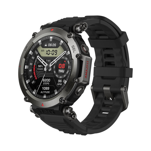 Image of Amazfit T-Rex Ultra 3,53 cm (1.39'') AMOLED 47 mm Digitale 454 x 454 Pixel Touch screen Nero Wi-Fi GPS (satellitare)