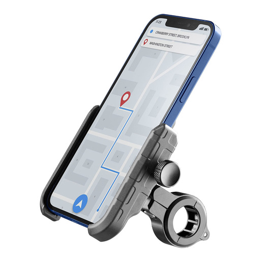 Cellularline Rider Steel - Universal Supporto smartphone in alluminio da manubrio