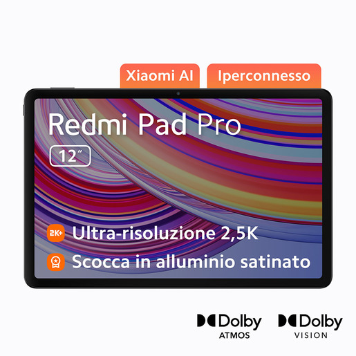 Xiaomi Redmi Pad Pro Qualcomm Snapdragon 128 GB 30,7 cm (12.1'') 6 GB Wi-Fi 6 (802.11ax) Android 14 Grafite, Grigio