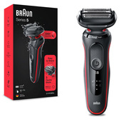 Braun Series 5 51-R1000s Rasoio Elettrico Uomo, EasyClean, Wet&Dry, Ricaricabile, Rasoio A Lamina Senza Fili, Rosso-image