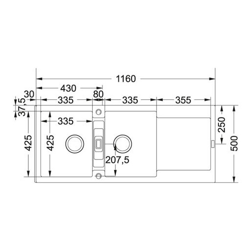 Image of Franke MRG 621 Lavello montato su piano Rettangolare