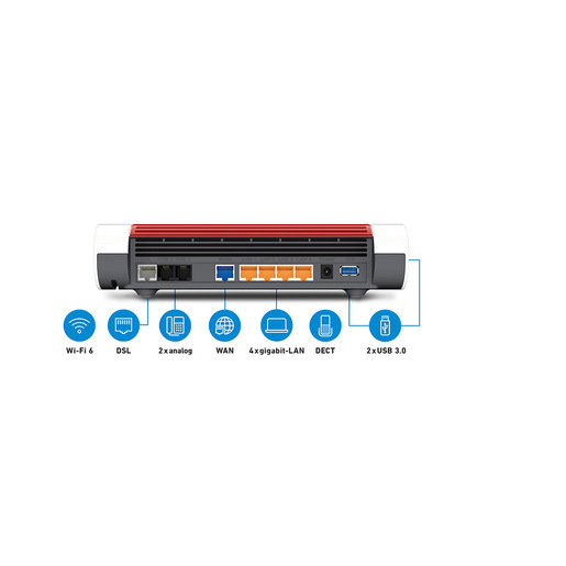 Image of Box FRITZ! 7590 AX router wireless Gigabit Ethernet Dual-band (2.4 GHz/5 GHz) Bianco