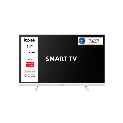 Image of IOPLEE IOP24WVDA SMART TV Bianco 24'' HD, Sistema operativo VIDAA, Triplo tuner DVBT2/C/S2, Certificato TivuSAT, Dolby Audio, Parental Control