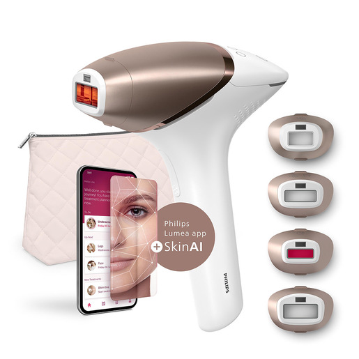 Philips Epilatore a Luce Pulsata Lumea con tecnologia SenseIQ con custodia bianco BRI951/01