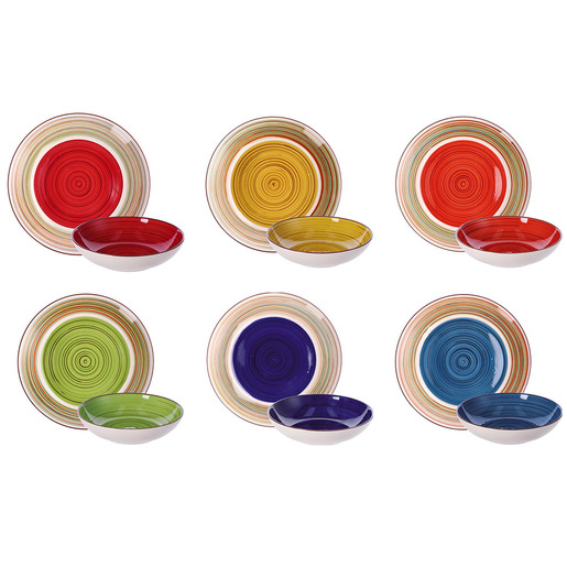 Image of Regalo 101953 piatto piano Piatto da portata Rotondo Ceramica Multicolore 12 pz
