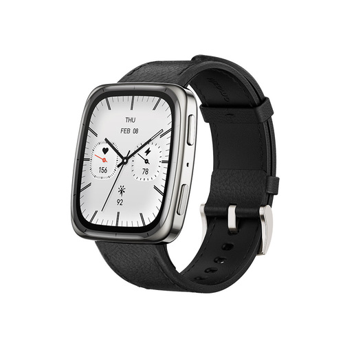 Image of Amazfit Active 2 Square secondo cinturino rosso in silicone Vetro zaffiro con display AMOLED Pagamento contactless 5 sistemi satellitari & mappe offli