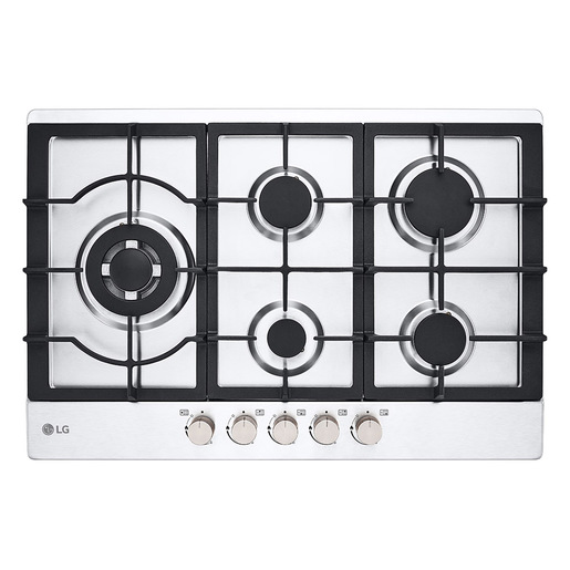 Image of LG CBGZ3016S Piano cottura a gas 75cm, 11,5kW, 5 bruciatori, Griglie in ghisa, Piatto inox