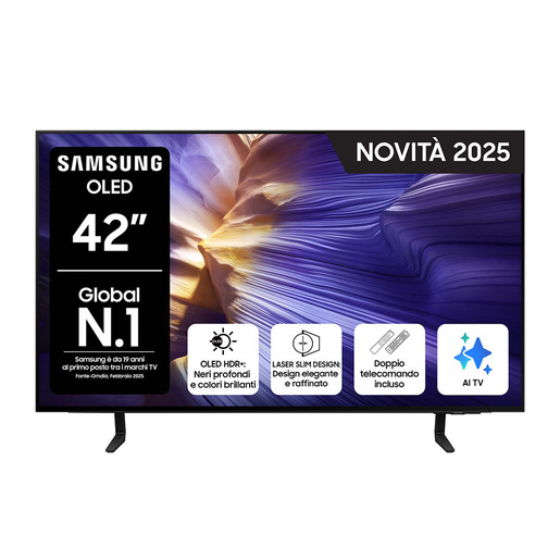 Image of Samsung S90F OLED AI TV 42'' QE42S90FAEXZT 4K, Processore NQ4 AI Gen3, 4K AI Upscaling Pro, Schermo antiriflesso, OLED HDR, Dolby Atmos & OTS Lite, Laser