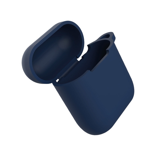 Image of Eva Fruit Custodia AirPods in silicone morbido con base piatta - blu