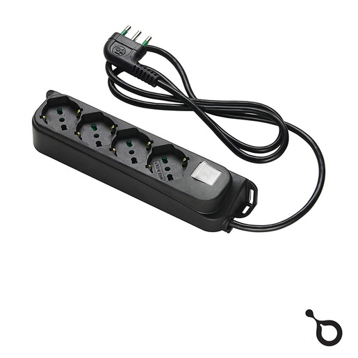 Image of IOPLEE 47421-4077A prolunghe e multiple 1,5 m 4 presa(e) AC Interno Nero