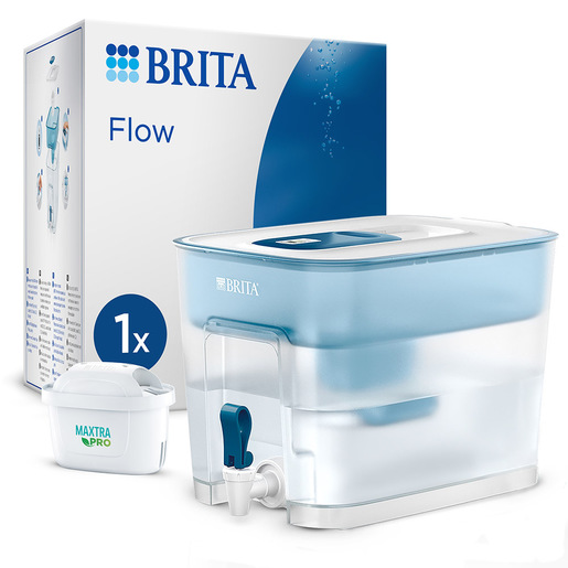 Image of Brita Dispenser filtrante acqua Flow (8.5L) incl. 1 x filtro MAXTRA PRO All-in-1 che riduce cloro, calcare, PFAS e metalli - Capienza XXL