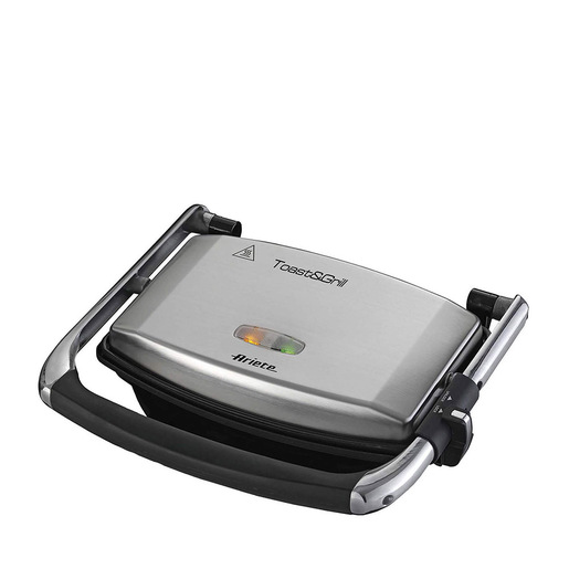 Image of Ariete 1911 Toast & Grill Slim - Piastra elettrica antiaderente per toast e sandwich - piastra rigata - 1000 Watt - Argento