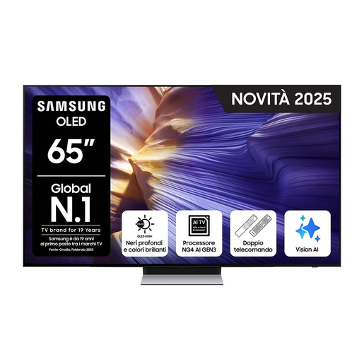 Image of Samsung OLED AI TV 65'' QE65S90FATXZT 4K, Processore NQ4 AI Gen3, 4K AI Upscaling Pro, Schermo antiriflesso, OLED HDR, Dolby Atmos & OTS Lite, Laser Slim