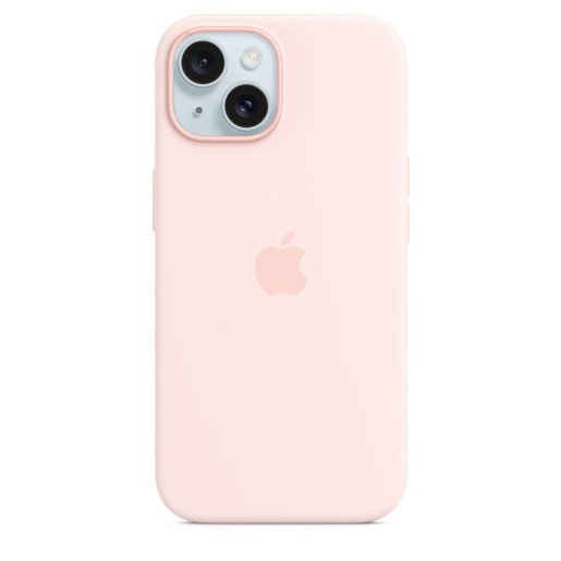 Image of Apple Custodia MagSafe in silicone per iPhone 15 - Rosa confetto