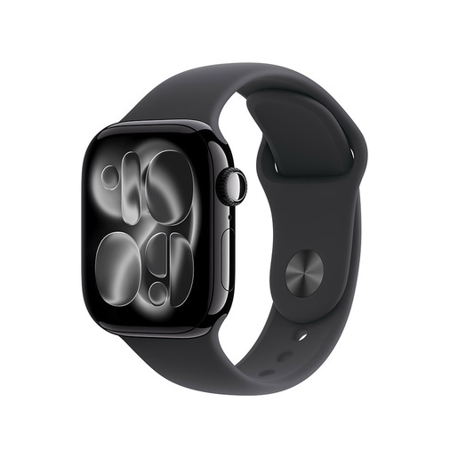 Image of Apple Watch Series 11 GPS 42mm Cassa Alluminio Jet Black con Sport Band Nero - M/L