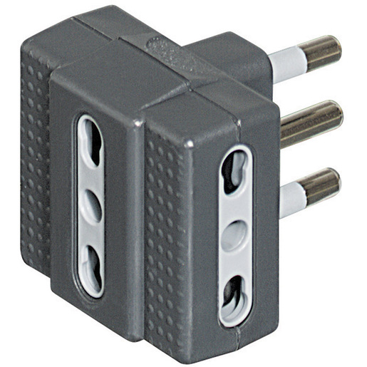 Image of bticino S3604G adattatore per presa di corrente Tipo L (IT) Grigio, Bianco
