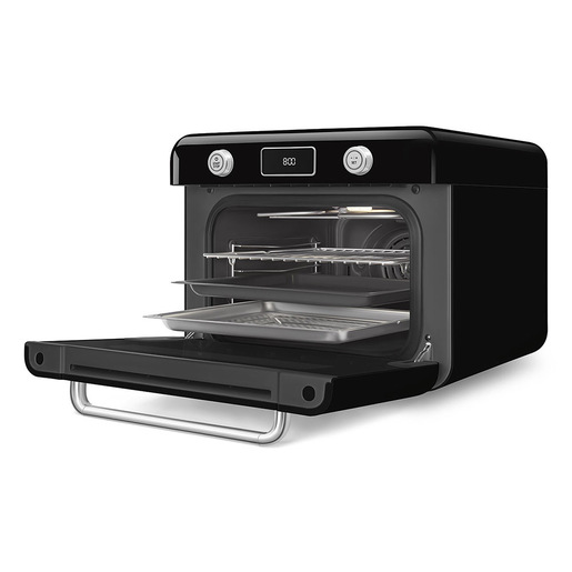 Image of Smeg Forno combinato a vapore da appoggio 50's Style - Nero - COF01BLEU