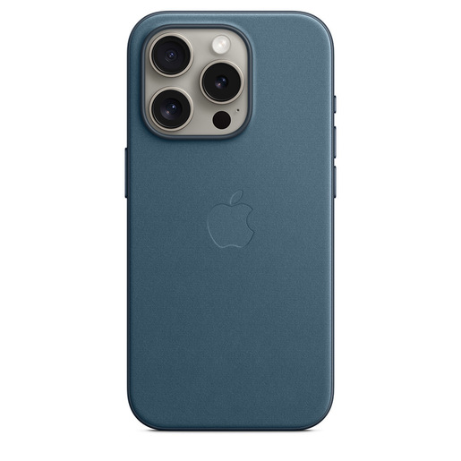 Image of Custodia MagSafe tessuto iPhone 15 Pro Blu Pacifico