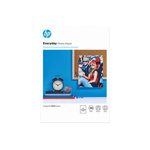 Image of HP Carta fotografica Everyday, lucida, 200 g/m2, A4 (210 x 297 mm), 100 fogli