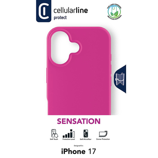 Image of Cellularline Sensation - iPhone 17 Custodia in silicone ultra morbida con finitura soft touch, perfetta per proteggere ogni dettaglio del tuo iPhone 1