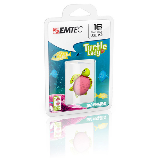 Image of Emtec Turtle Lady unità flash USB 16 GB USB tipo A 2.0 Verde, Rosa