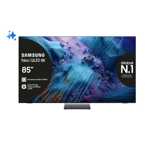 Samsung Neo QLED AI TV 85'' QE85QN990FTXZT 8K Mini LED, Processore NQ8 AI Gen3, 8K AI Upscaling Pro, Glare Free, Neo Quantum HDR 8K Pro, Dolby Atmos & OT