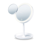 Beurer BS 45 Specchio Cosmetico con Illuminazione LED Regolabile, Ingrandimento 5X e Base Porta Oggetti - 40 g-image