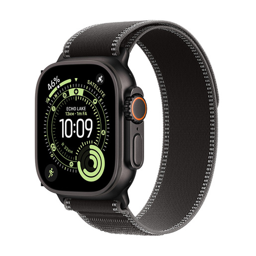 Image of Apple Watch Ultra 3 GPS + Cellular 49mm Cassa Titanio Nero con Trail Loop Nero/Cenere - S/M