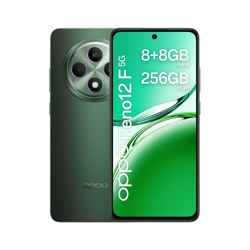 OPPO Reno12 F 5G AI Smartphone, Tripla fotocamera 50+8+2MP, Selfie 32MP, Display 6.67'' 120HZ AMOLED FHD+, 5000mAh, RAM 16 GB (8+8) + ROM 256GB, [