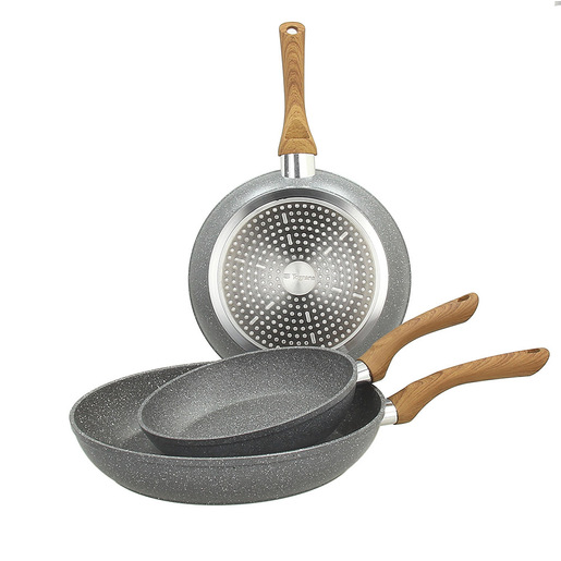 Image of Tognana Porcellane Set 3 Padelle 20+24+28cm Stone&Wood